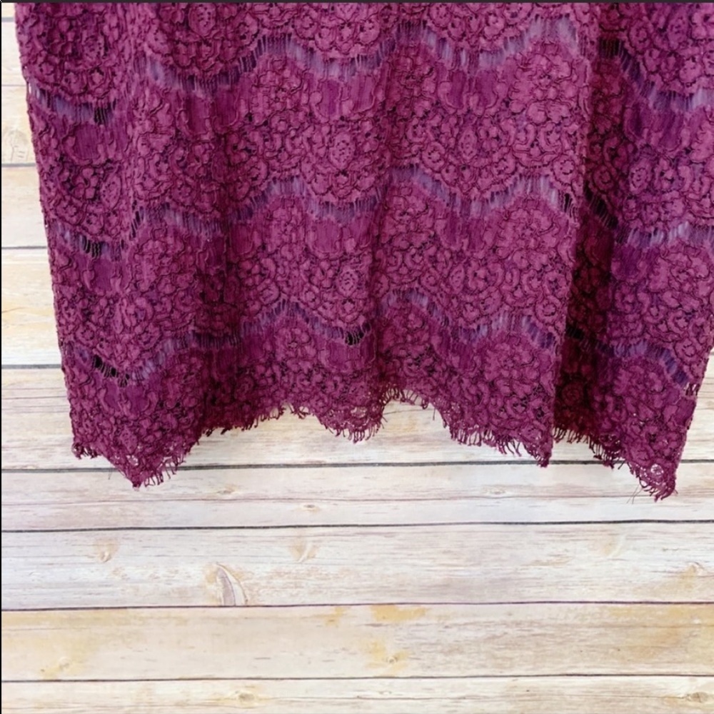 Urban Outfitters Maroon Burgundy Lace Sleeveless Dress Holiday Kimchi Blue - Picture 4 of 8
